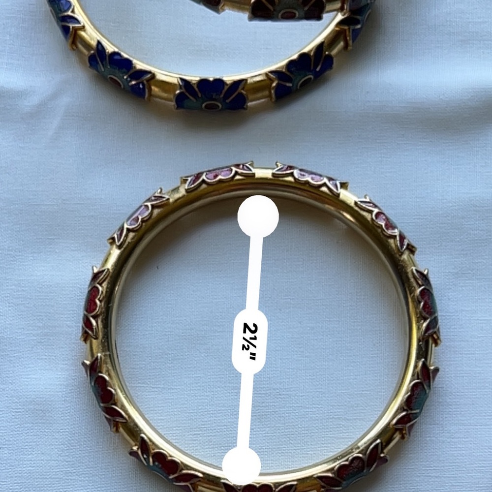 Cloisonné Champleve Enamel Bangle Stackable Set - Picture 5 of 5